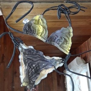 Ritchie Bikini • grey/yellow animal print